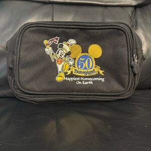 Disneyland Resort 50 Anniversary Embroidered Double Zip Fanny Pack, Color Black
